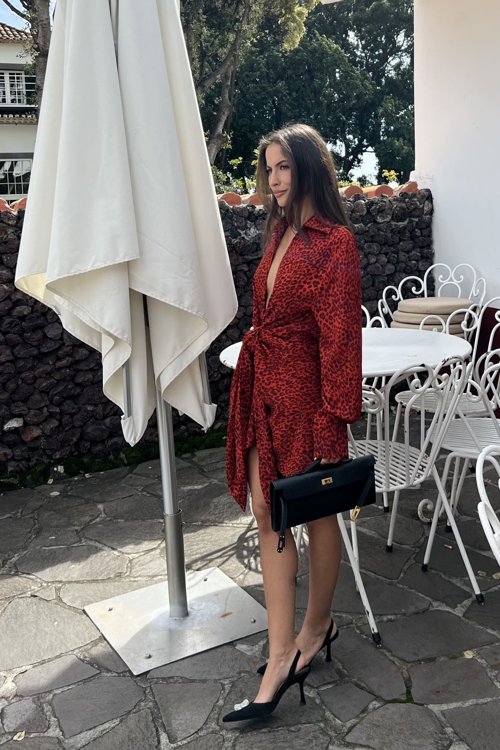 BLUSA OVERSIZED VERMELHA PADRÃO TIGRESA COM NÓ - Image 5