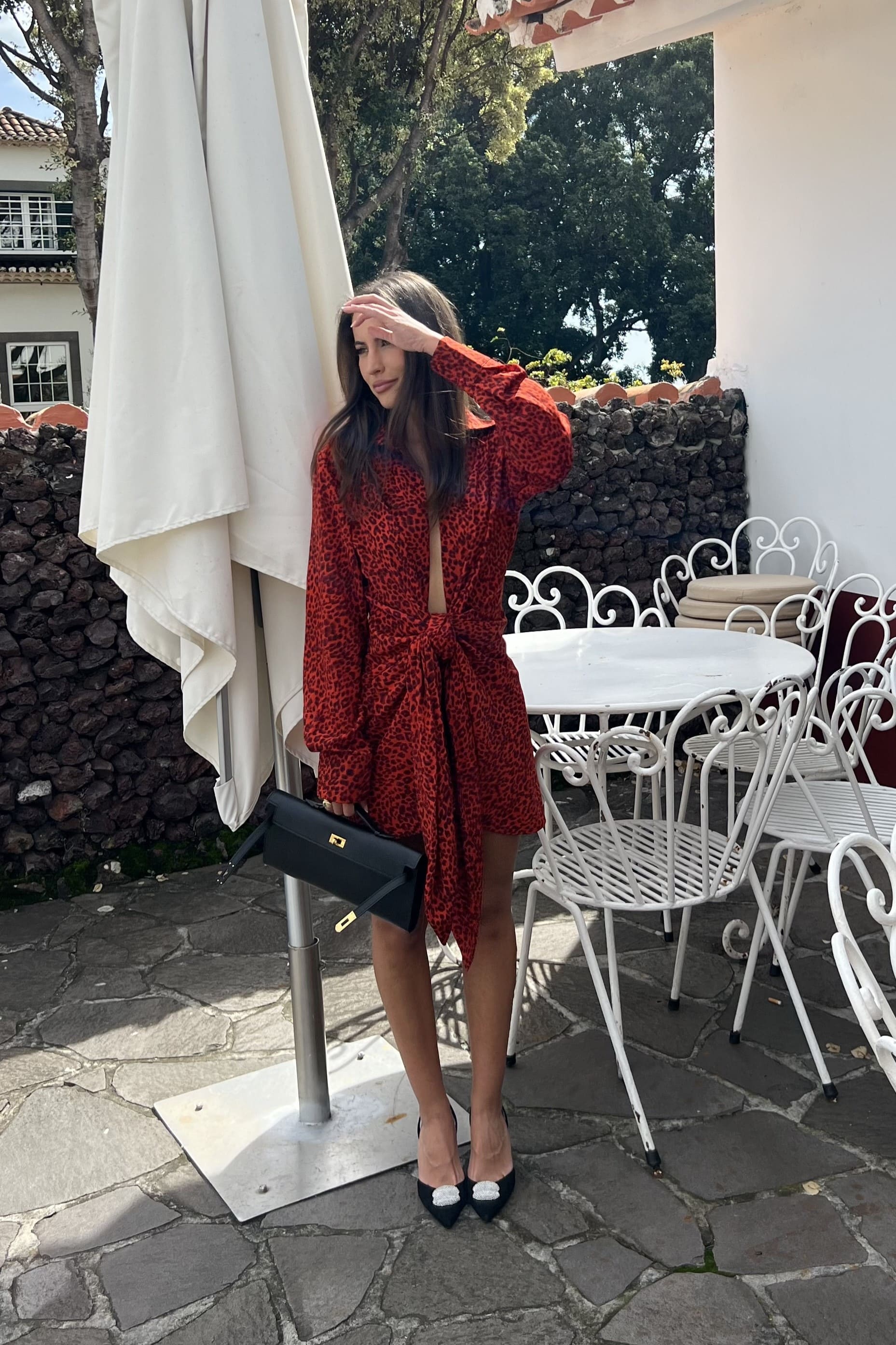 BLUSA OVERSIZED VERMELHA PADRÃO TIGRESA COM NÓ - Image 6