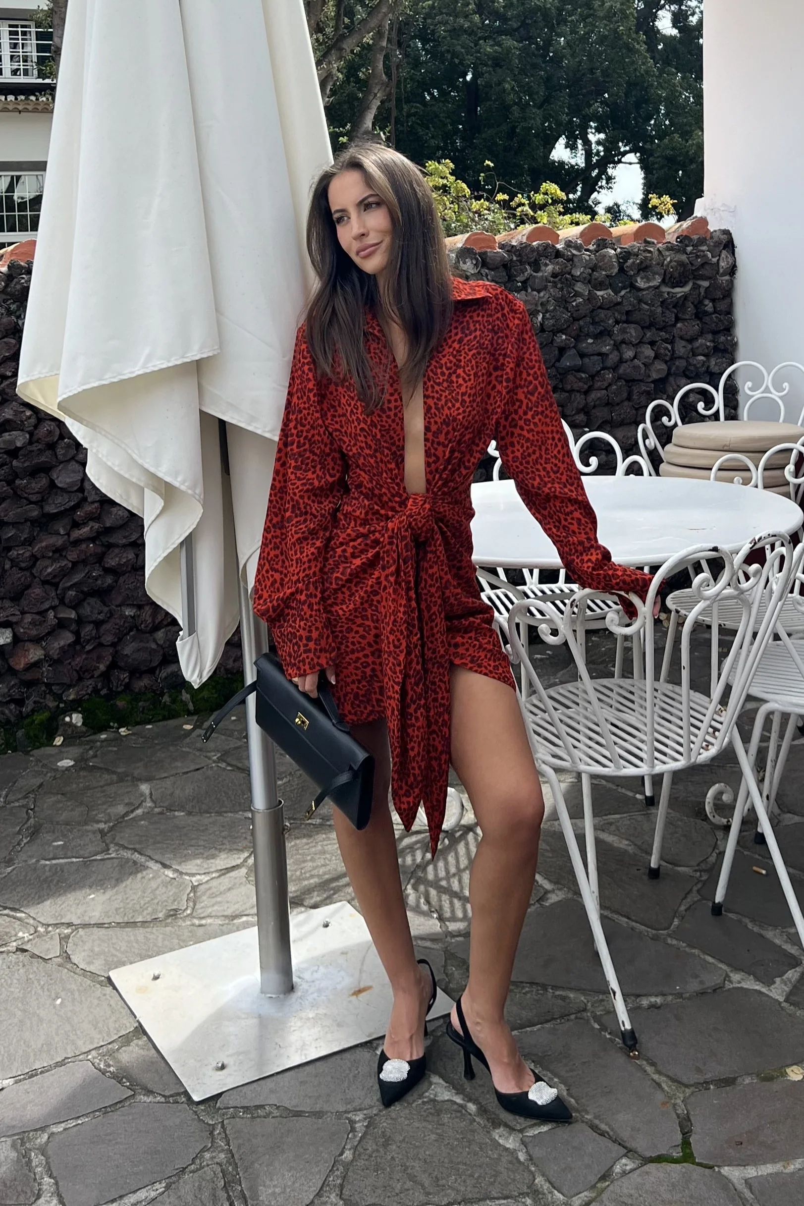 BLUSA OVERSIZED VERMELHA PADRÃO TIGRESA COM NÓ - Image 7