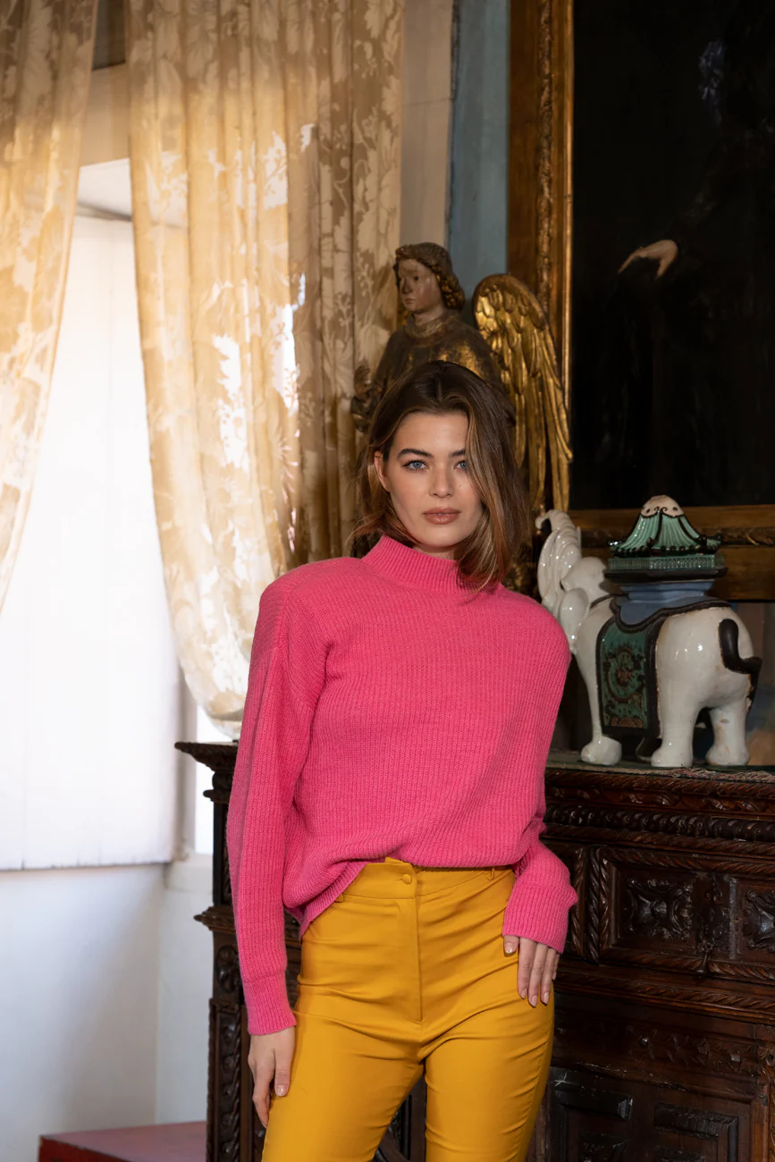 CAMISOLA ROSA DE MALHA COM OMBREIRAS - Image 4