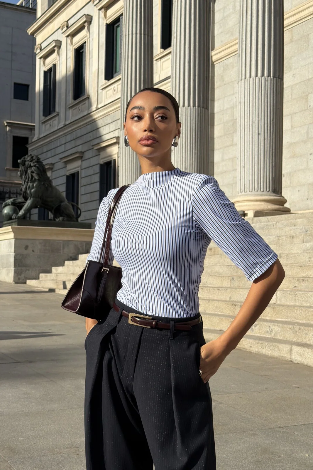 CAMISOLOA AZUL COM RISCAS AZUL MARINHO E BRANCO - Image 3