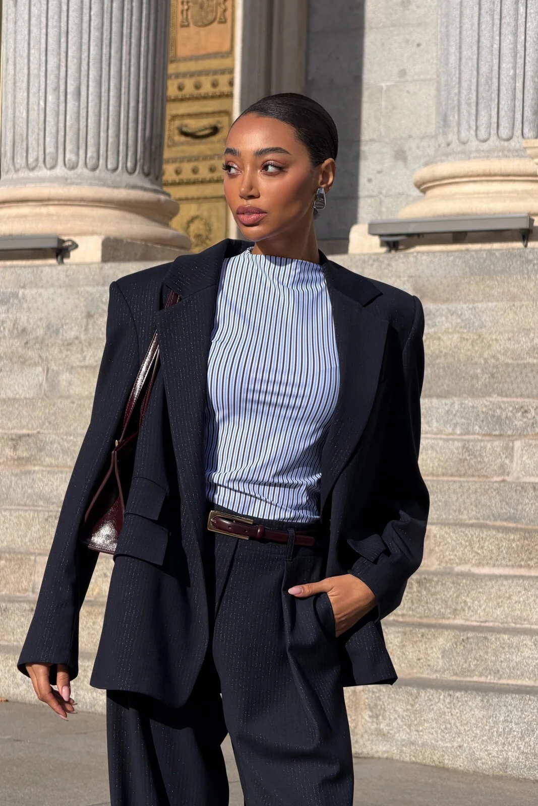 CAMISOLOA AZUL COM RISCAS AZUL MARINHO E BRANCO - Image 5