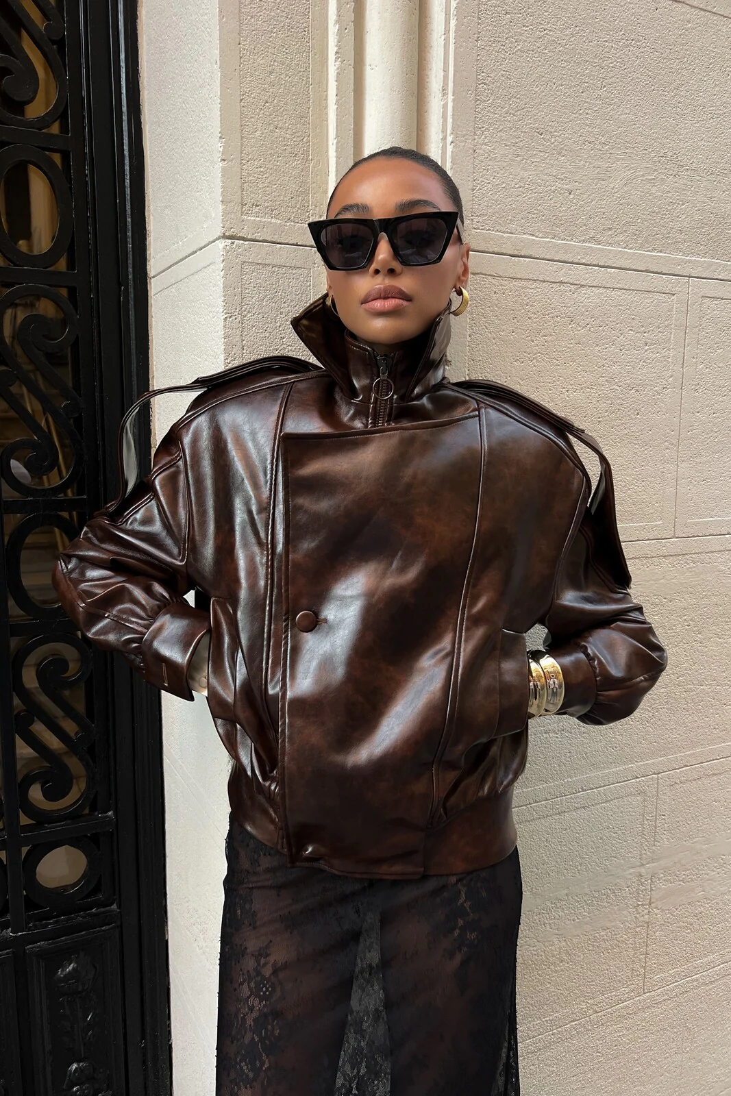 CASACO BIKER CASTANHO - Image 5