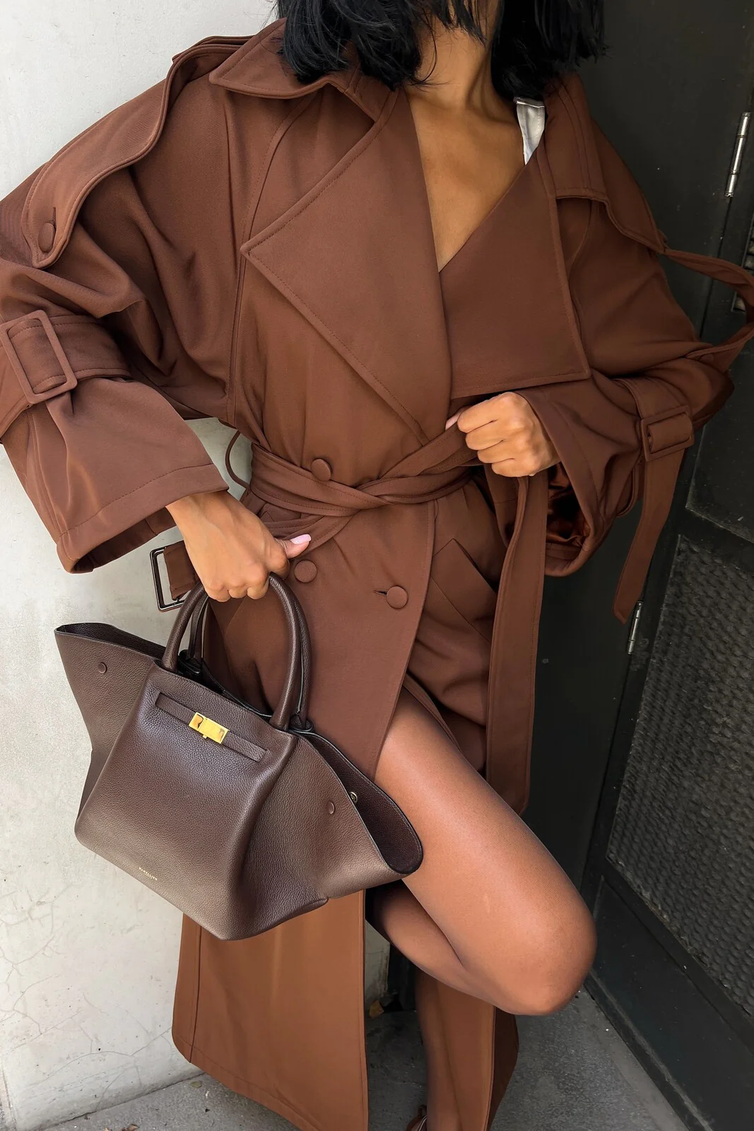 GABARDINE LONGA CASTANHA CHOCOLATE - Image 5