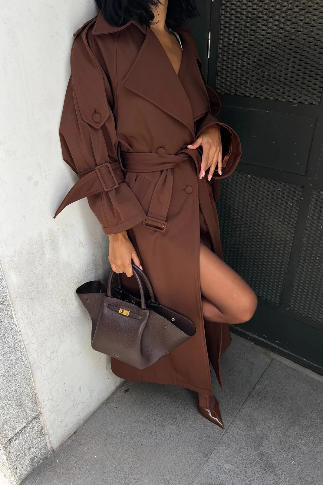 GABARDINE LONGA CASTANHA CHOCOLATE - Image 6