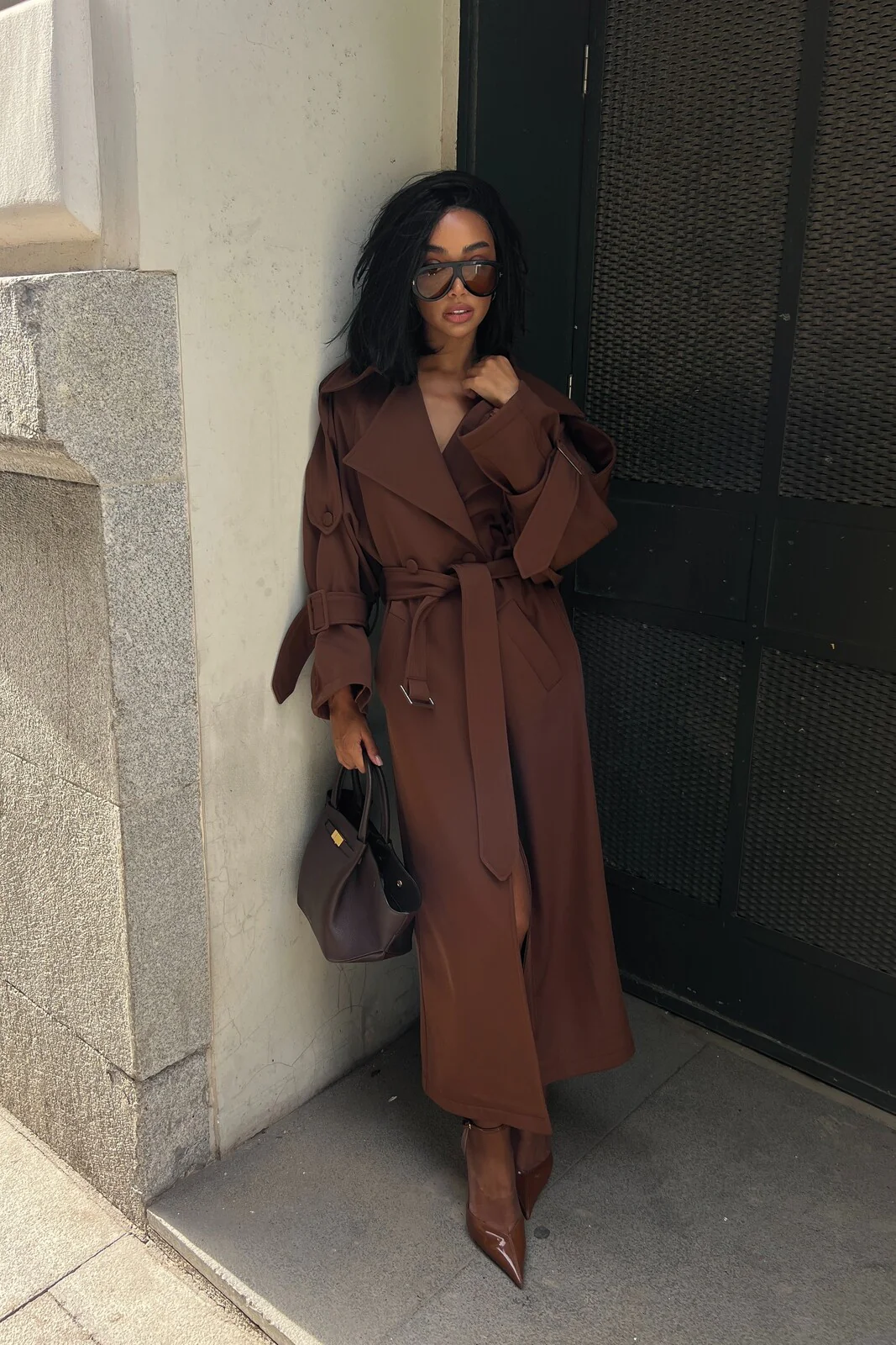 GABARDINE LONGA CASTANHA CHOCOLATE - Image 8