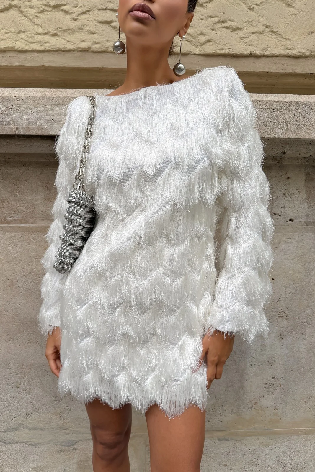 VESTIDO BRANCO DE FRANJAS CURTO - Image 5