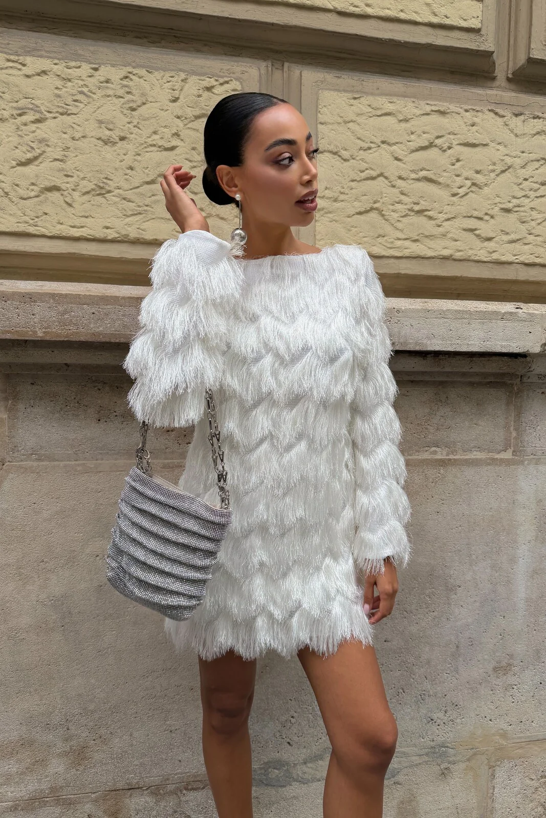 VESTIDO BRANCO DE FRANJAS CURTO - Image 6