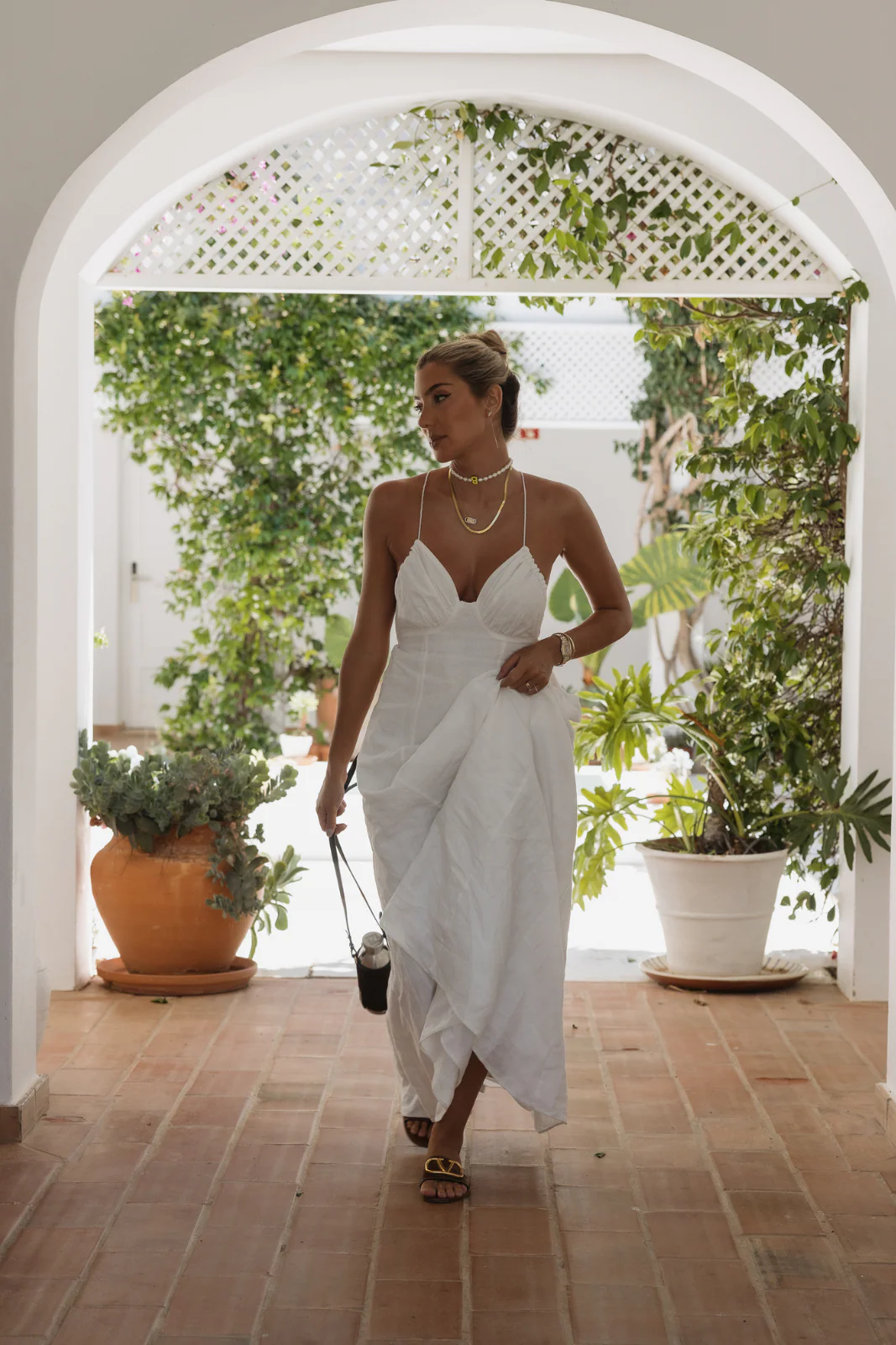 VESTIDO BRANCO LINHO ALÇA CRUZADA - Image 6