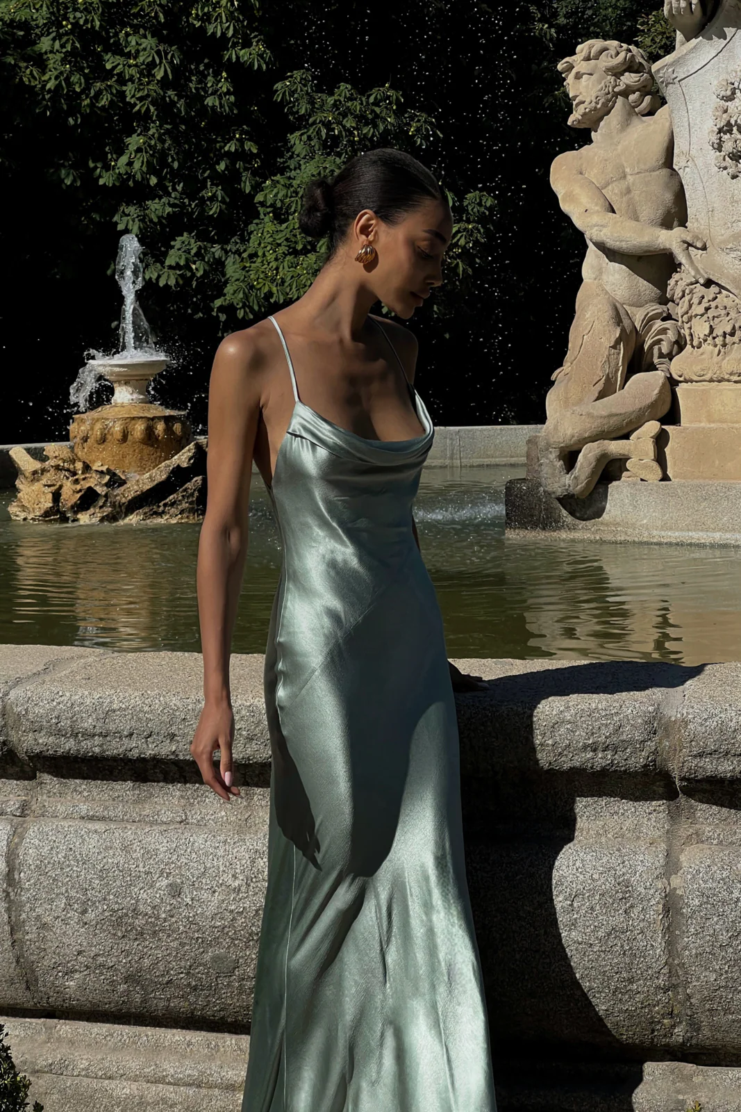 VESTIDO LONGO VERDE ÁGUA ALÇAS CRUZADAS - Image 10