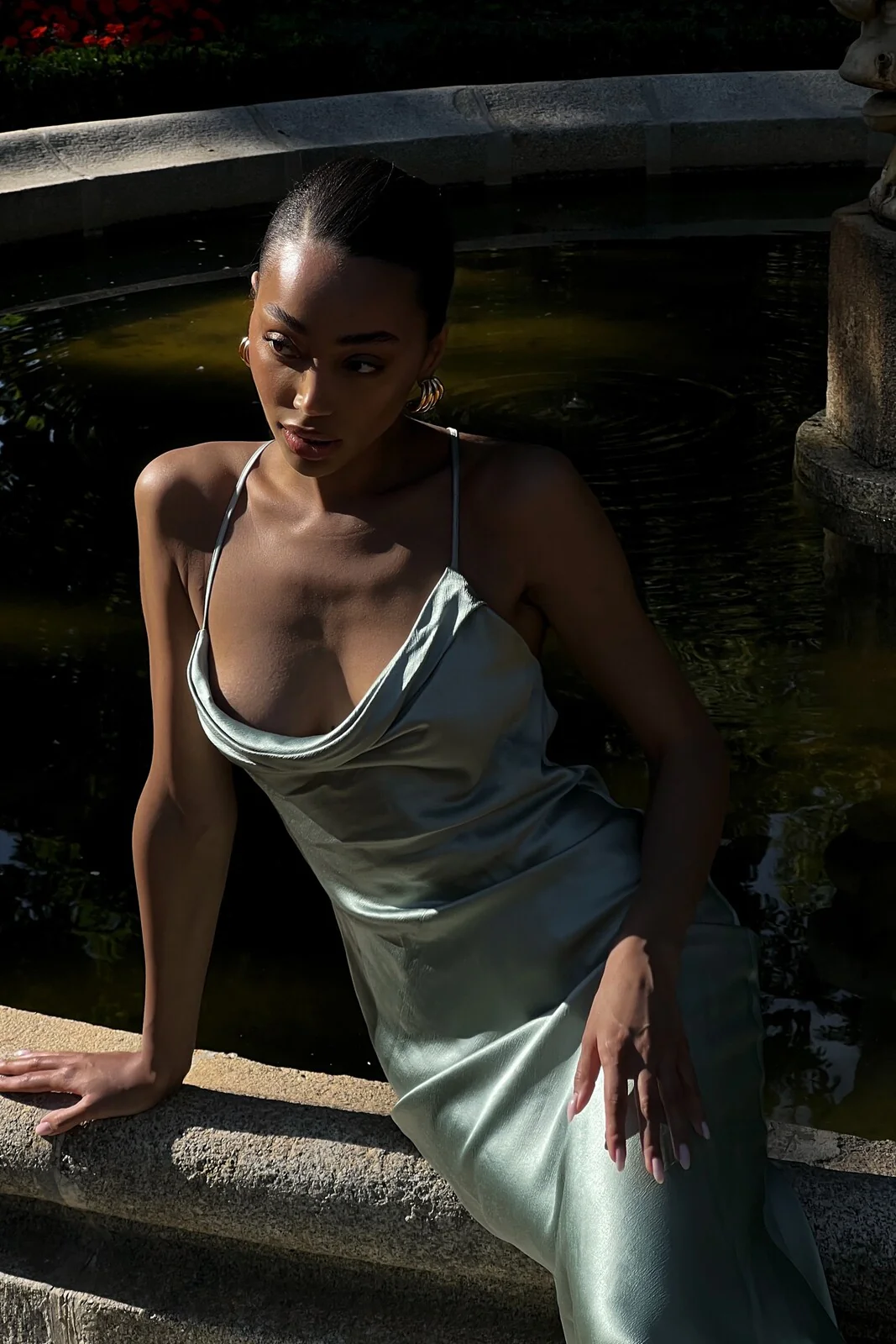 VESTIDO LONGO VERDE ÁGUA ALÇAS CRUZADAS - Image 7