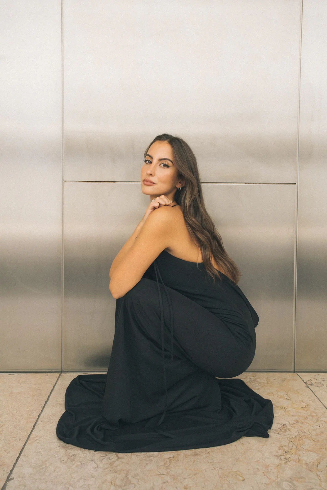 VESTIDO PRETO LONGO DE ALÇAS - Image 4